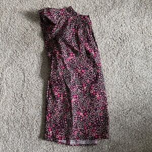 Loft Floral Pink and Black Blouse